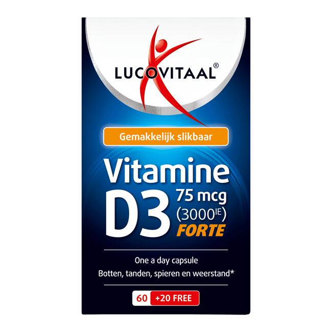 Lucovitaal Vitamine D3 75 mcg Capsules 80 stuks
