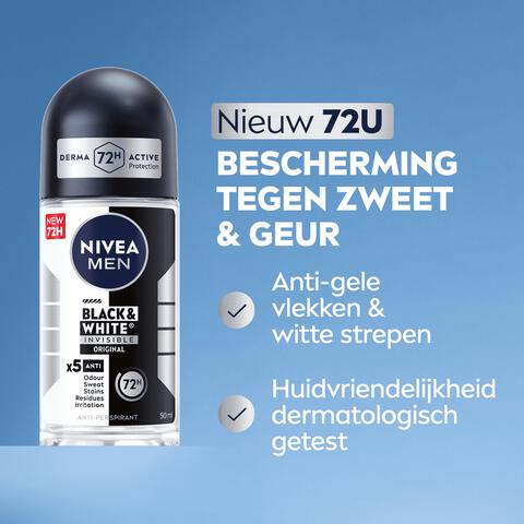 NIVEA MEN Black & White Invisible Original Deodorant Roller 50 ML