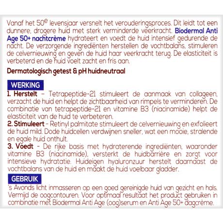 Biodermal Anti Age 50+ Nachtcrème 50 ML