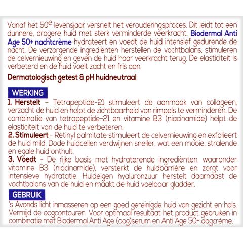 Biodermal Anti Age 50+ Nachtcrème 50 ML