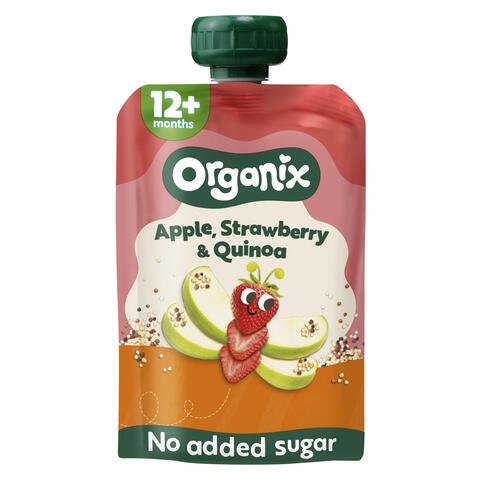 Organix Bio Knijpfruit Appel Aardbei Quinoa 12+ Maanden 100 gram