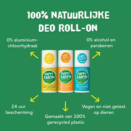 Happy Earth 100% Natuurlijke Jasmine Ho Wood Deodorant Roller 75 ML