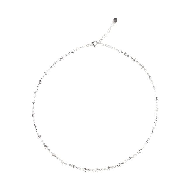 BiSjU Jewellery Ketting Met Sterretjes Silver Stainless Steel