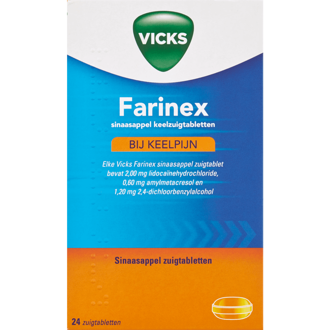 Vicks Farinex Sinaasappel Keelzuigtabletten