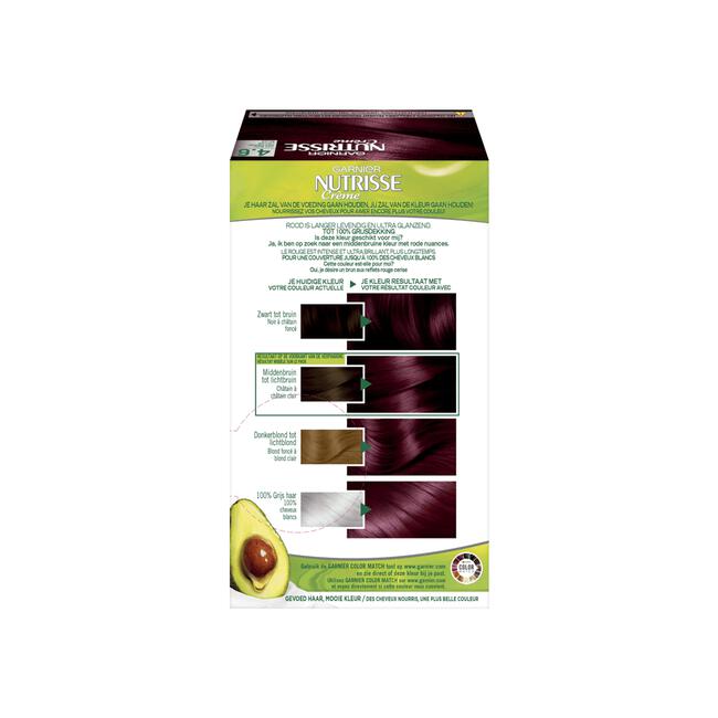 Garnier Nutrisse Crème Permanente Haarverf 4.6 Diep Rood Middenbruin
