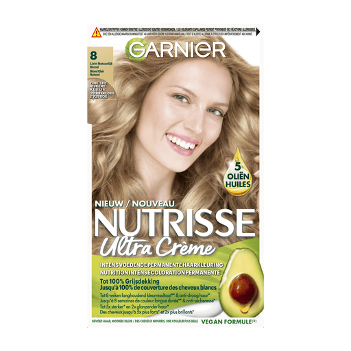 Garnier Nutrisse Crème Permanente Haarverf 8 Lichtblond