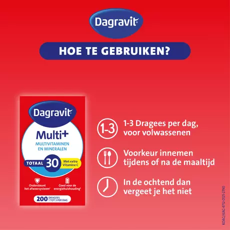 Dagravit Multivitaminen Totaal 30 Dragees 200 stuks
