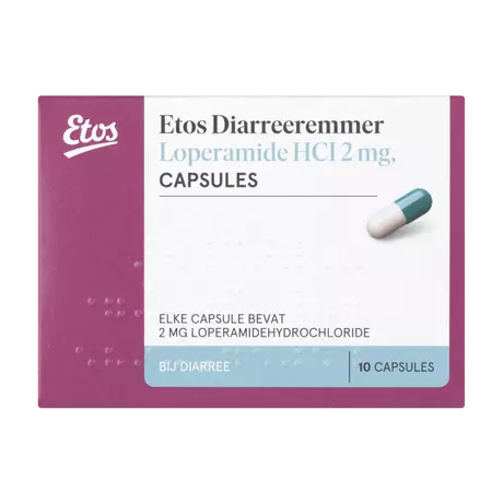 Etos Diarreeremmer Loperamide HCI 2 MG Capsules 10 stuks