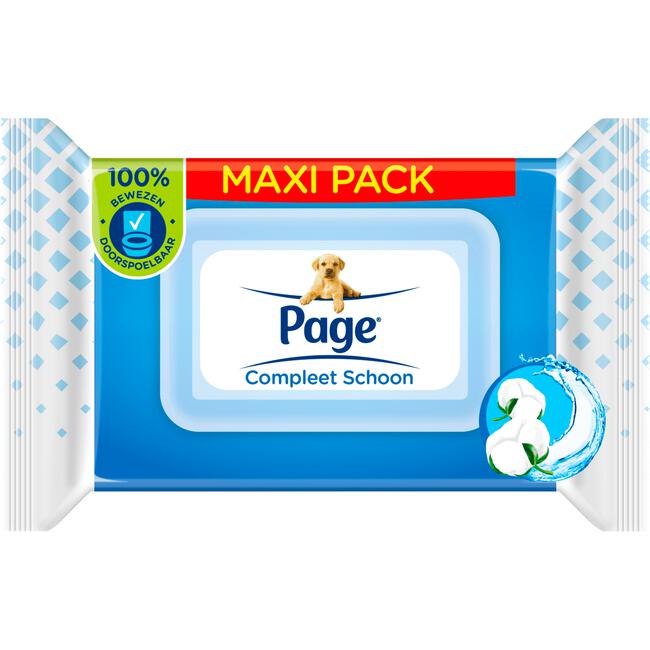 Page Vochtig Toiletpapier Compleet Schoon Maxi Voordeelverpakking