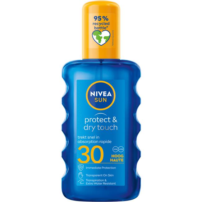 NIVEA SUN Zonnebrand Protect & Dry Touch Transparante Zonnespray SPF 30 200 ML