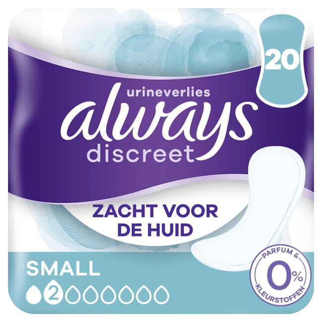 Always Discreet Incontinentieverband 0% parfum Small 20 stuks