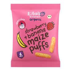 Ella's Kitchen Bio Maïs Puffs Aardbei Banaan 6+ Maanden 20 gram