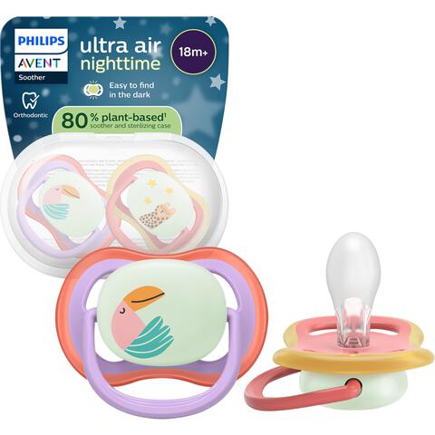 Philips Avent Fopspeen Ultra Air Night 18M+ Double Pack - SCF376/33