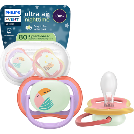 Philips Avent Fopspeen Ultra Air Night 18M+ SCF376/33 2 stuks