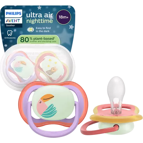 Philips Avent Fopspeen Ultra Air Night 18M+ SCF376/33 2 stuks