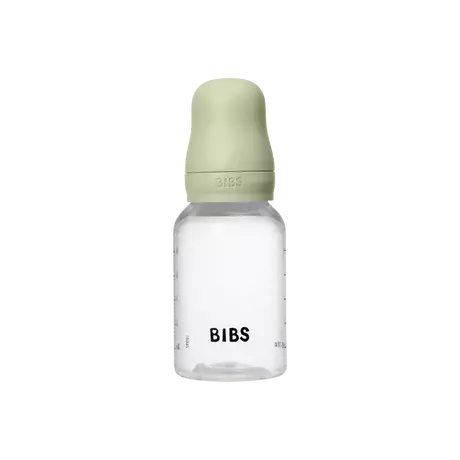 BIBS Babyfles Slow Flow Latex Sage incl. opvouwbaar trechtertje 150 ML