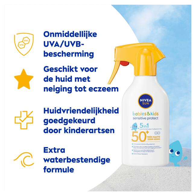 NIVEA SUN Sensitive Zonnebrand Zonnespray Kids & Babies SPF 50+ 270 ML