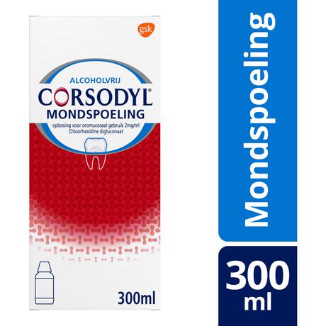 Corsodyl Mondspoeling voor Kortdurende Toepassing bij Tandvleesontsteking 300 ML