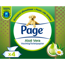 Page Vochtig Toiletpapier - Aloë Vera Vochtig WC Papier - 38 Sheets x 4 Stuks Quadpack