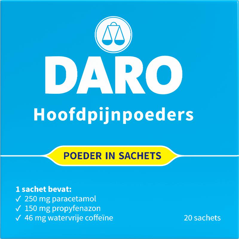 Daro Hoofdpijnpoeders Sachets 20 stuks