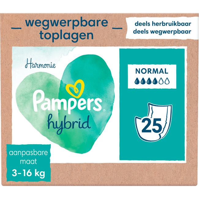 Pampers Harmonie Hybrid Wegwerpbare Toplagen Normaal 25 Stuks