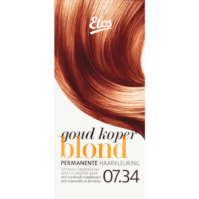 Etos Permanente Haarkleuring 07.34 Goud Koper Blond 120 ML