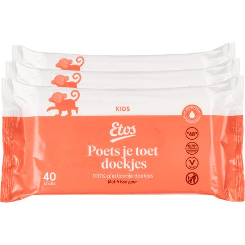 Etos Poets je Toet Doekjes Plasticvrij 3x40 stuks