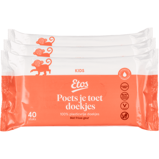 Etos Poets je Toet Doekjes Plasticvrij 3x40 stuks