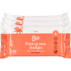 Etos Poets je Toet Doekjes Plasticvrij 3x40 stuks
