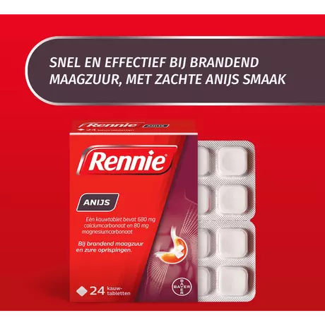 Rennie Anijs Kauwtabletten Bij Brandend Maagzuur 24 stuks