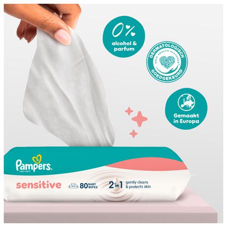 Pampers Sensitive Billendoekjes 15x52 stuks
