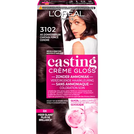 L'Oréal Paris Casting Crème Gloss Haarverf 3102 Donker Parelmoer Asbruin
