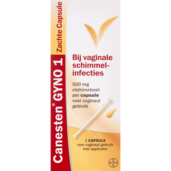 Canesten Gyno Zachte Capsule bij vaginale schimmel 1 stuk 18 GR Etos