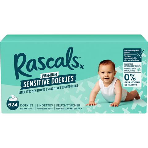 Rascals Sensitive Billendoekjes Megabox 624 Stuks