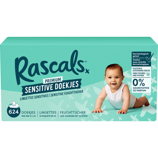 Rascals Sensitive Billendoekjes Megabox 624 Stuks