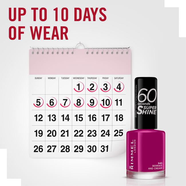 Rimmel London 60 Seconds Super Shine Nagellak 340 Berries And Cream