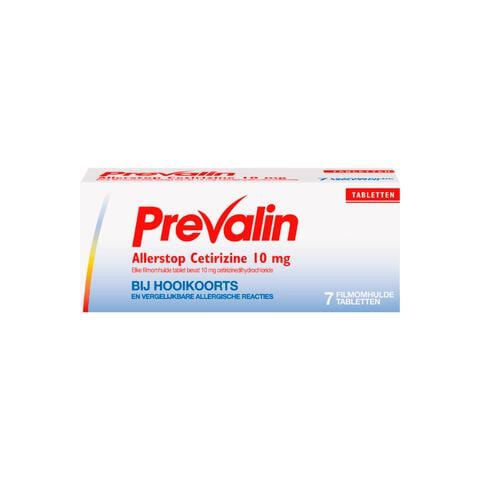 Prevalin Allerstop Hooikoorts Tabletten Cetirizine 10mg 7 stuks