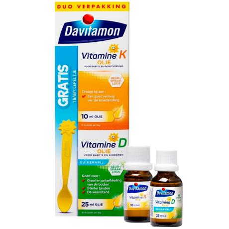 Davitamon Vitamine D+K Olie Baby Suikervrij 35 ML