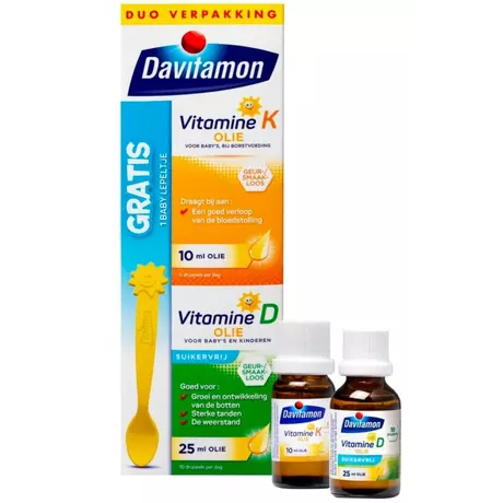 Davitamon Vitamine D+K Olie Baby Suikervrij 35 ML