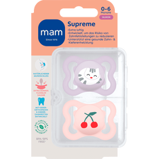 MAM Baby Supreme Fopspenen 0-6 maanden Pink 2 stuks