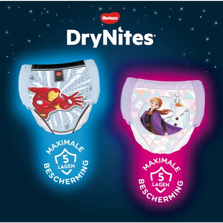 DryNites Vrolijke Luierbroekjes Meisjes 9 tot 13 Jaar (27 - 57 kg) 9 stuks
