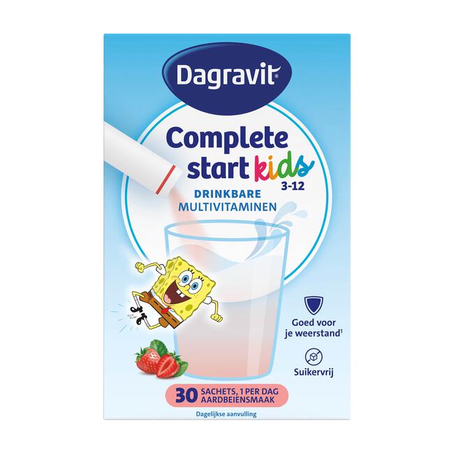 Dagravit Complete Start Kids Multivitamine Aardbei 30 stuks