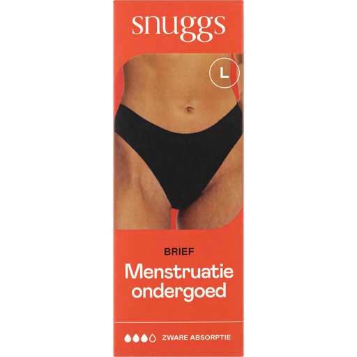 Snuggs Menstruatieondergoed Zware Menstruatie Brief TENCEL™ Zwart Maat L