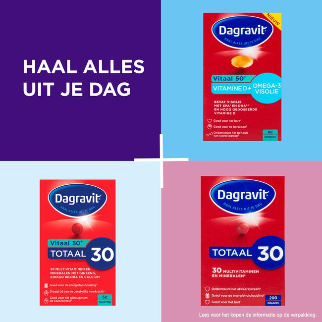 Dagravit Vitaal 50+ Vitamine D + Omega-3 Visolie 90 capsules