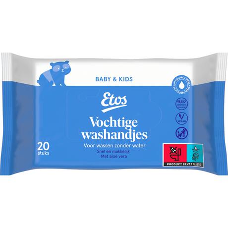 Etos Baby & Kids Vochtige Wegwerpwashandjes 20 stuks