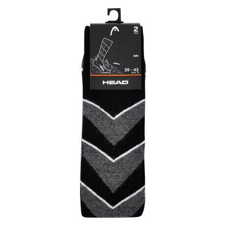 Head Ski Socks 2pack Beginner 31-34 Black Grey