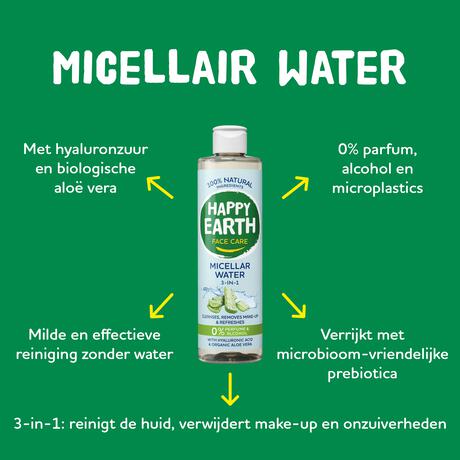 Happy Earth 100% Natuurlijke Face Care Micellair Water 3-In-1 300 Ml