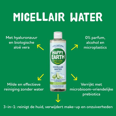 Happy Earth 100% Natuurlijke Face Care Micellair Water 3-In-1 300 Ml