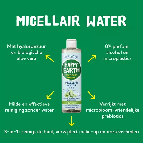 Happy Earth 100% Natuurlijke Face Care Micellair Water 3-In-1 300 ML