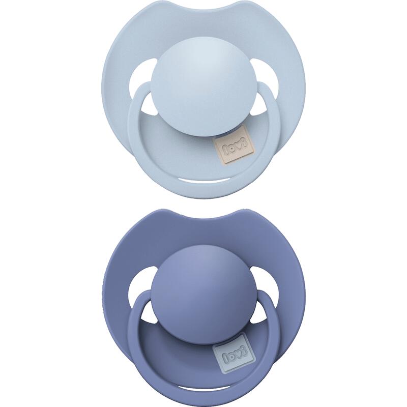 Difrax LOVI Prime Fopspeen 0-6M Baby Blue/Blue 2 stuks